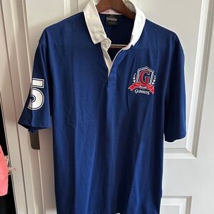 Guinness Navy Polo with White Collar